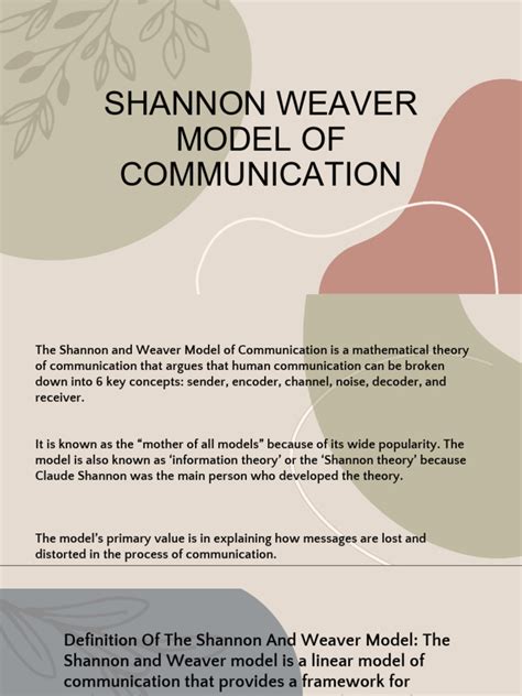 Shannon Weaver Model of Communication | PDF