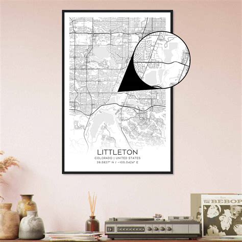 Littleton Colorado Map Poster, Modern Home Decor Wall Art Print ...