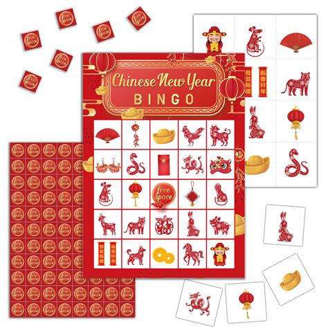cyazila Chinese New Year Bingo Cards, Bingo Game for Adults, Lunar New ...