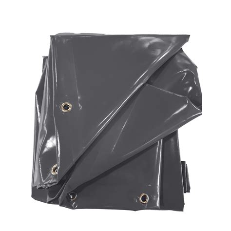 Bâche étanche 4,5 x 4,5 m - PVC 640 g/m² Gris foncé - Multiusages ...