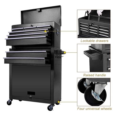 Big Rolling Tool Chest Tool Box, 8-Drawer High Capacity Tool Chest Tool ...