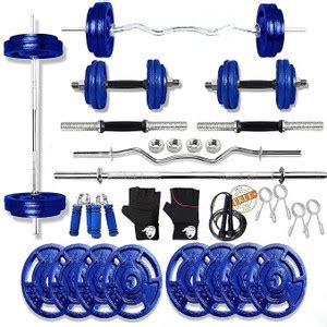 BULLAR 50 kg Cast Iron Plates with 3 Ft & 5 Ft Weight Lifting Rod ...