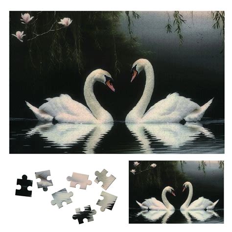 Patifu Wooden Jigsaw Puzzle Swans Theme Relaxing Challenge for Family ...