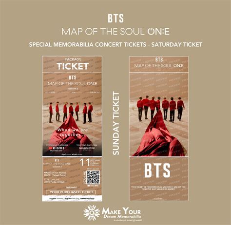 Map of the Soul ON:E Virtual Customized Livestream Tickets | Bts concert tickets, Bts tickets ...