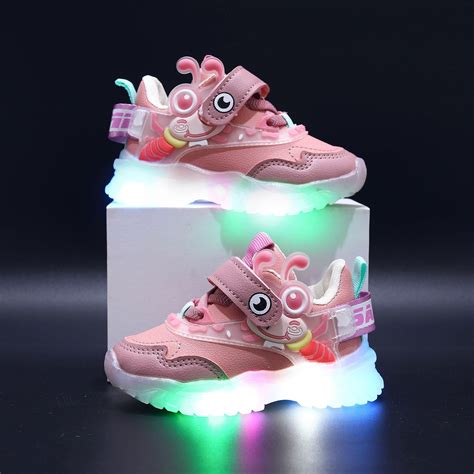 Dyfzdhu Light Up Shoes For Girls Toddler Led Walking Shoes Girls Kids Children Baby Casual Led ...