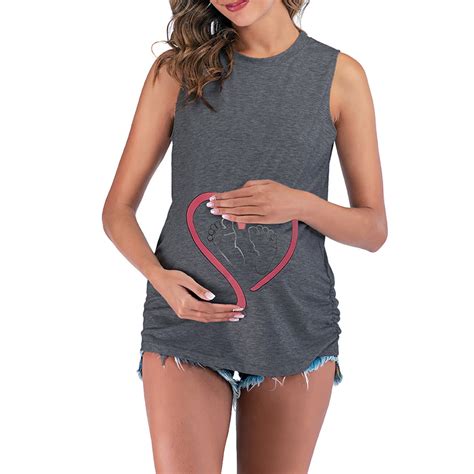 Shldybc Maternity Summer Clothes, Woman Round Neck Sleeveless Vest Heat ...