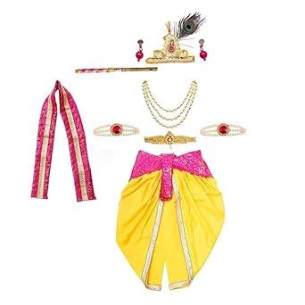 Buy Krishna Dress for Baby Boy Kids Set of 10(Dhoti,Patka,Hip Cover ...