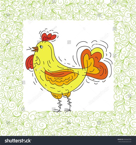 Cute Cartoon Cock Vector Illustration Stock Vector (Royalty Free) 456963706