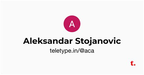 Aleksandar Stojanovic — Teletype