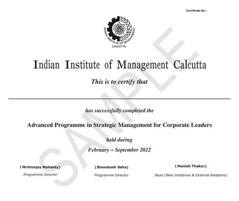 Advanced Programme in Strategic Management for Corporate Leaders ...