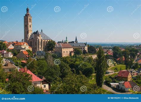 Panorama with Saint James Cathedral in Kutna Hora City Stock Image ...