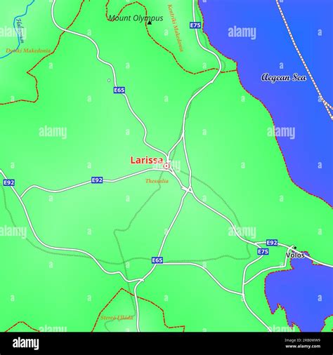 Map of Larissa City in Greece Stock Photo - Alamy