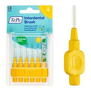 TePe INTERDENTAL BRUSH ORIGINAL - Yellow 0.7mm 6 Pack - Recommended by ...