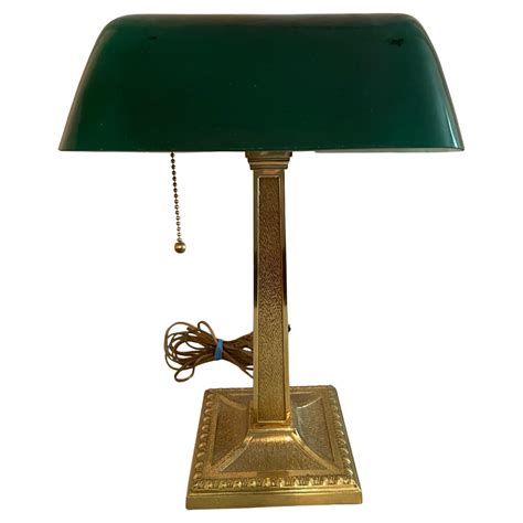Green Shade Banker's Lamp Signed Verdelite at 1stDibs | verdelite lamp ...