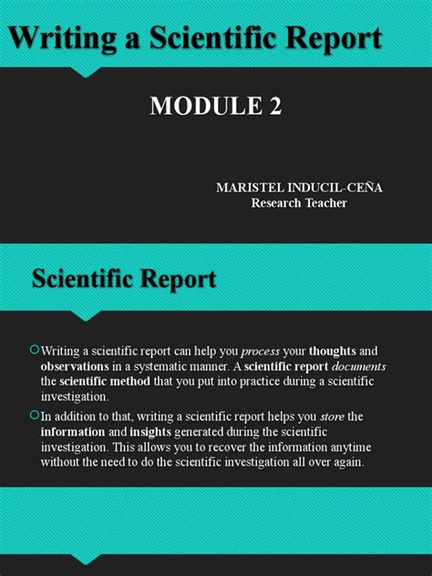 Image result for Scientific Report Module