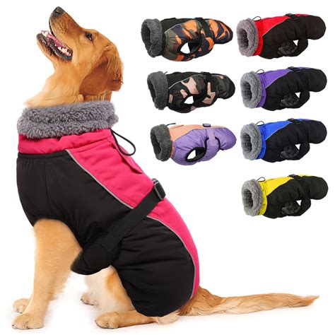 IECOii Extra Warm Dog Coat Reflective Adjustable Dog Jacket Dog Winter ...