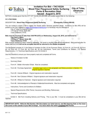 Fillable Online cityoftulsa TAC1032A Wood Fiber Playground Safety ...