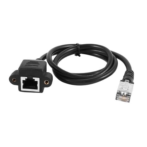 Generic RJ45 Female to Male Adapter Network Extension Cable Panel Mount ...