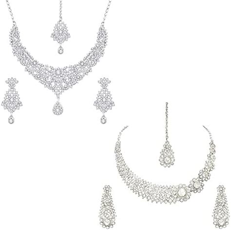 Buy Atasi International Combo of 2 Silver Plated CZ Style AD Studded ...