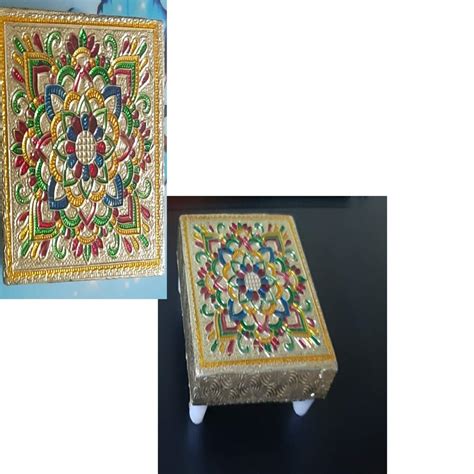 kalindi Wooden Small Peacock Decorative Chowki for Pooja Ghar,Home ...