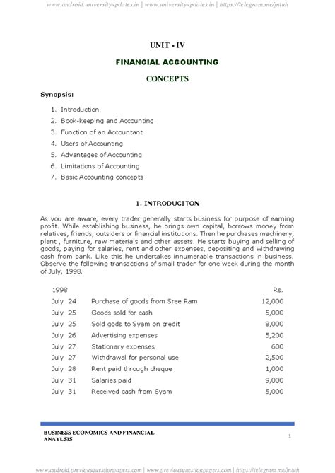 BEFA UNIT-IV - Befa notes - BUSINESS ECONOMICS AND FINANCIAL ANAYLSIS 1 ...