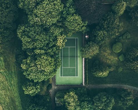 Download wallpaper 1280x1024 court, trees, top view, green standard 5:4 ...