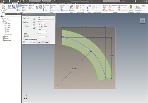 Image result for Inventor Use Sweep Command