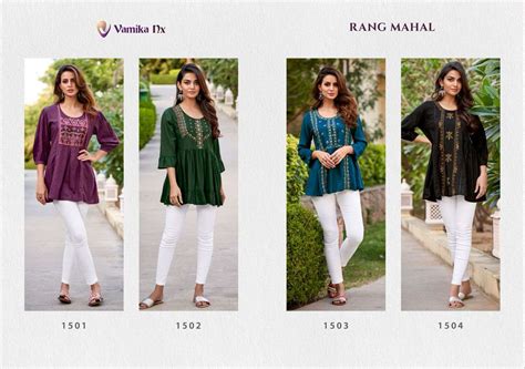 VAMIKA NX RANG MAHAL RAYON FANCY DESIGNER LADIES TUNIC TOP COLLECTION ...