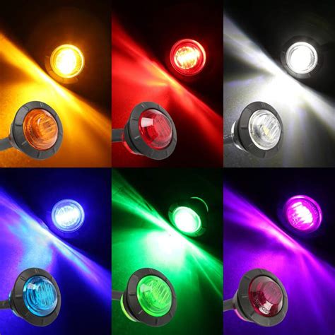 10pcs Waterproof Led Side Marker Lights - 12V Round Flush Mount For ...