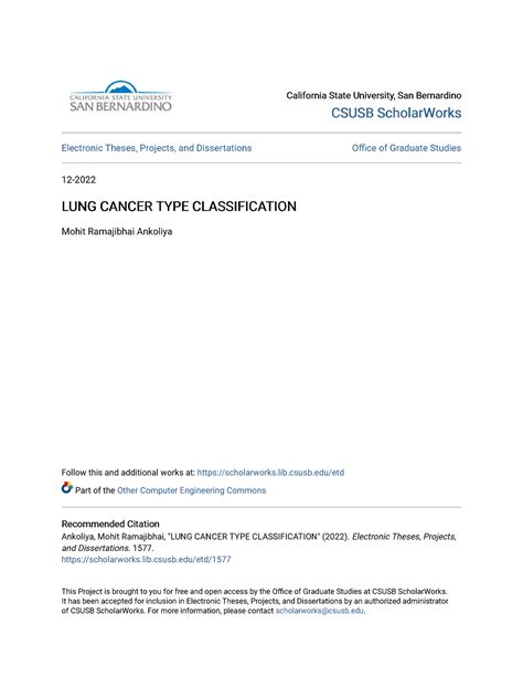 LUNG Cancer TYPE Classification - California State University, San ...