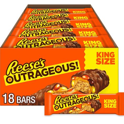 REESE'S OUTRAGEOUS! Peanut Butter, Caramel and PIECES King Size, Candy ...