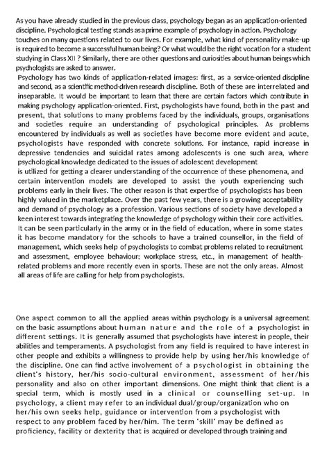 Developing Psychological Skills - As you have already studied in the ...