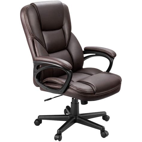 Lacoo Faux Leather High-Back Executive Office Chair with Lumbar Support ...
