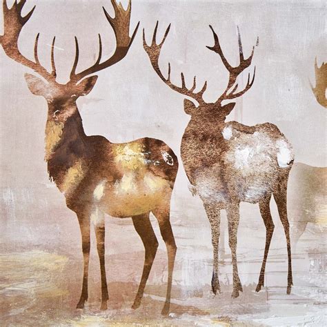 Buy Artistry Sohome Canvas Hand Painted Reindeer Picture Frame ...