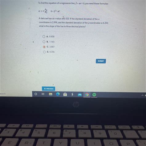 To find the equation of a regression line, ŷ = ax + b, you need these ...
