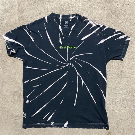 DC Shoes 40s and Shorties Tye Dye T-shirt Black and... - Depop