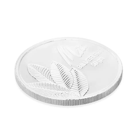 Buy Mia By Tanishq 999 Silver Divine Mango Leaf Coin of 25 Grams at ...