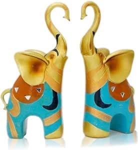 Buy Arcanine Elephant Figurines Loving Elephants Decor, Gold Elephant ...