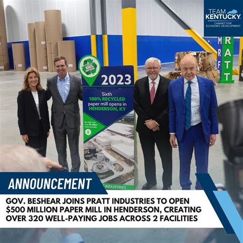 Gov. Andy Beshear officially opened Pratt Industries $500 million paper ...