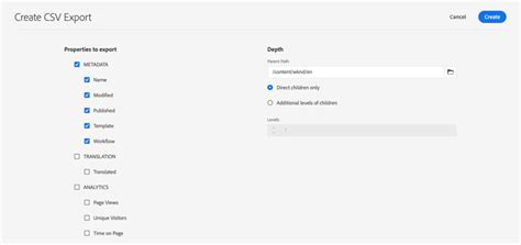 CSV ファイルへの書き出し | Adobe Experience Manager