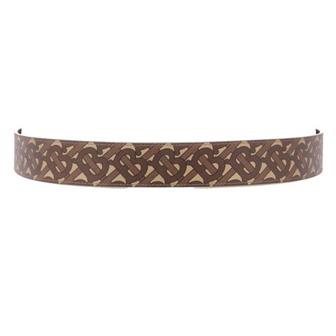 9214AE cintura donna BURBERRY TB brown plaque rvs monogram belt woman