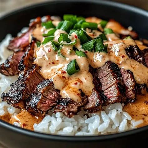 Korean BBQ Steak Rice Bowls with Spicy Cream Sauce: An Incredible ...