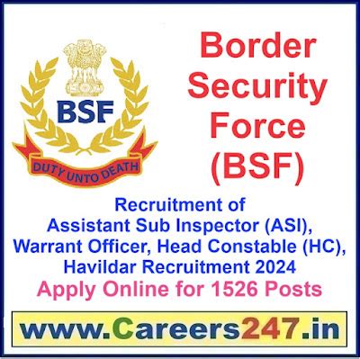 Directorate General Border Security Force (BSF) Assistant Sub Inspector ...
