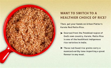Urban Platter Kerala Red Matta Rice, 1kg / 35.2oz [Rosematta Rice ...