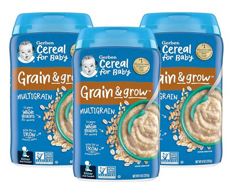 Amazon.com: Gerber 2nd Foods Baby Cereal, Multigrain, 8 OZ (Pack of 3 ...
