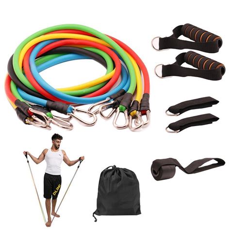 11pcs / set Traction Rope Fitness Resistance Bands Exercises Latex ...