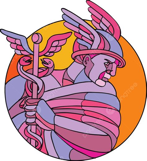 Hermes Messenger Of The Gods Mosaic Color Polygonal Roman God Mercury ...