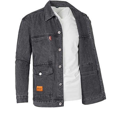 YLSDY Men's Trucker Jean Jacket Denim Trucker Washed Slim Fit Long ...