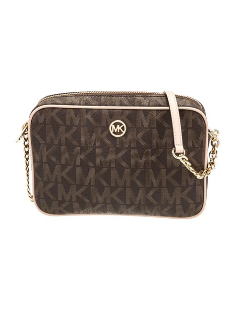 Michael Michael Kors Leather Logo Cross Body Bag - Brown Crossbody Bags ...