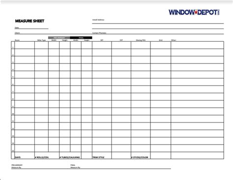 Image result for Window Measurement Worksheet Free